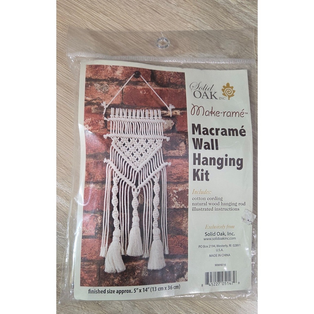 Solid Oak Macrame Wall Haning kit
